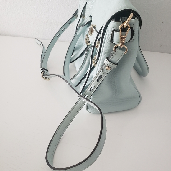 REBECCA MINKOFF LIGHT BLUE LEATHER HANDBAG 2 ways - Picture 5 of 9